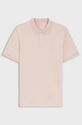 Stretch-cotton slim-fit polo shirt with logo patch - Light Pink