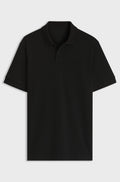 Knit polo shirt in cotton - Black