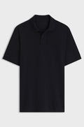 Knit polo shirt in cotton - Dark Blue