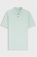 Knit polo shirt in cotton - Light Blue