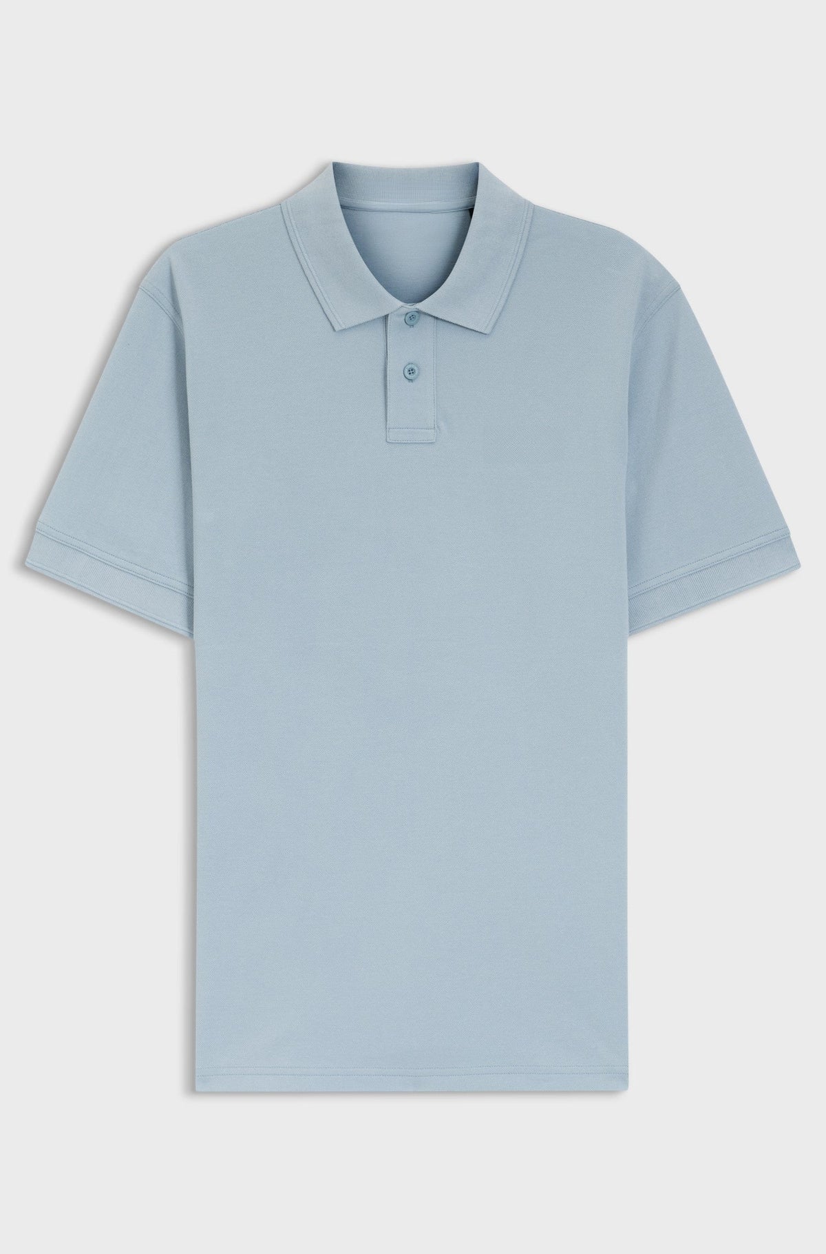 Knit polo shirt in cotton - Light Blue