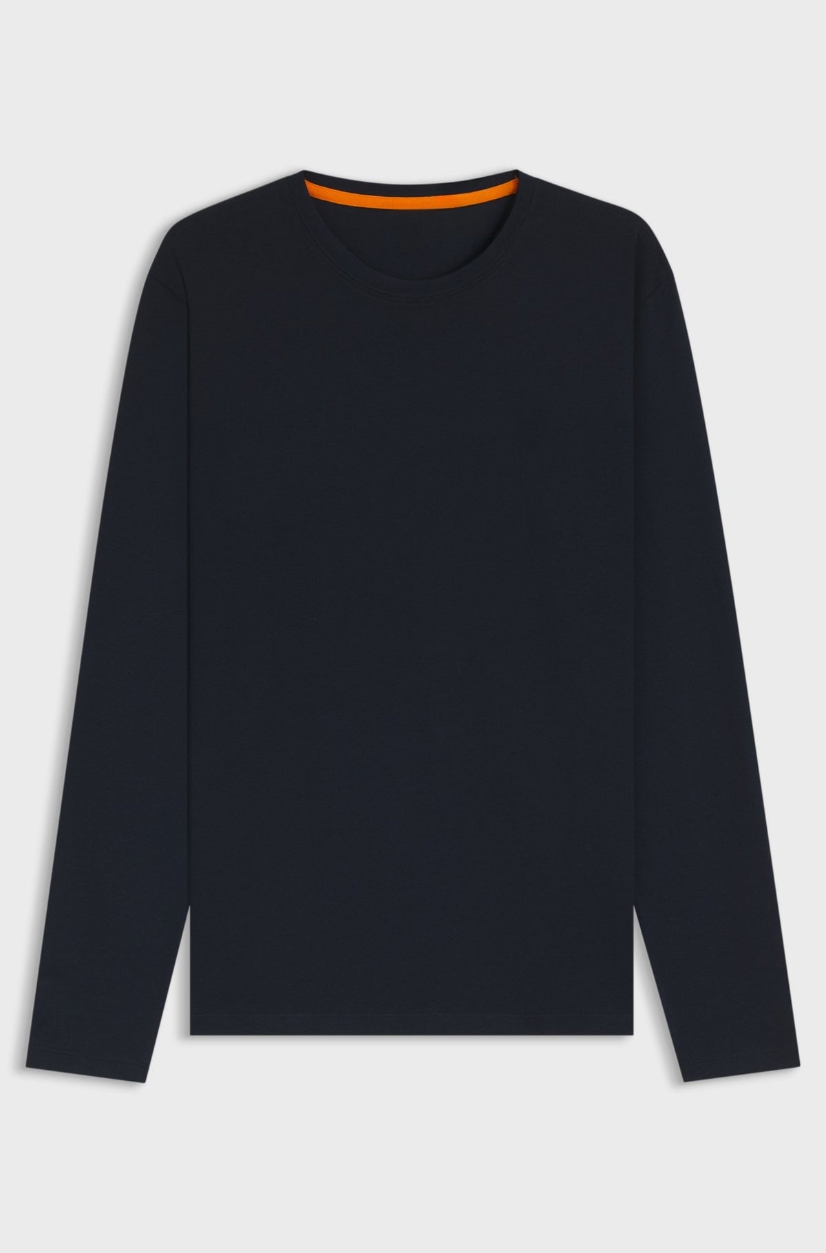 Midweight cotton jersey crew-neck tee, regular fit - Dark Blue