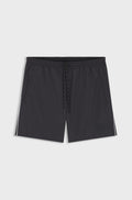 Quick-dry swim shorts with contrast piping - Black