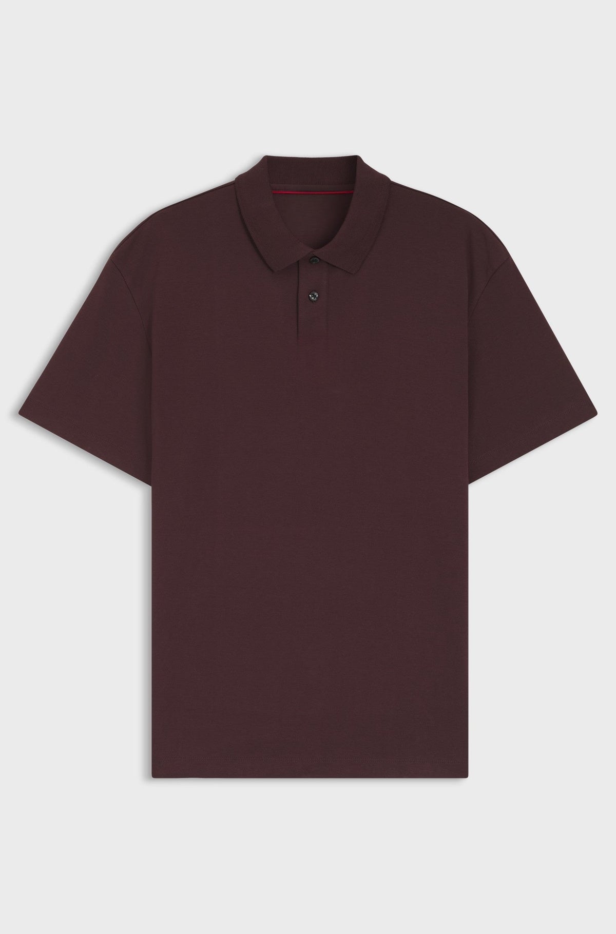 Interlock-cotton polo shirt with stacked logo - Dark Red