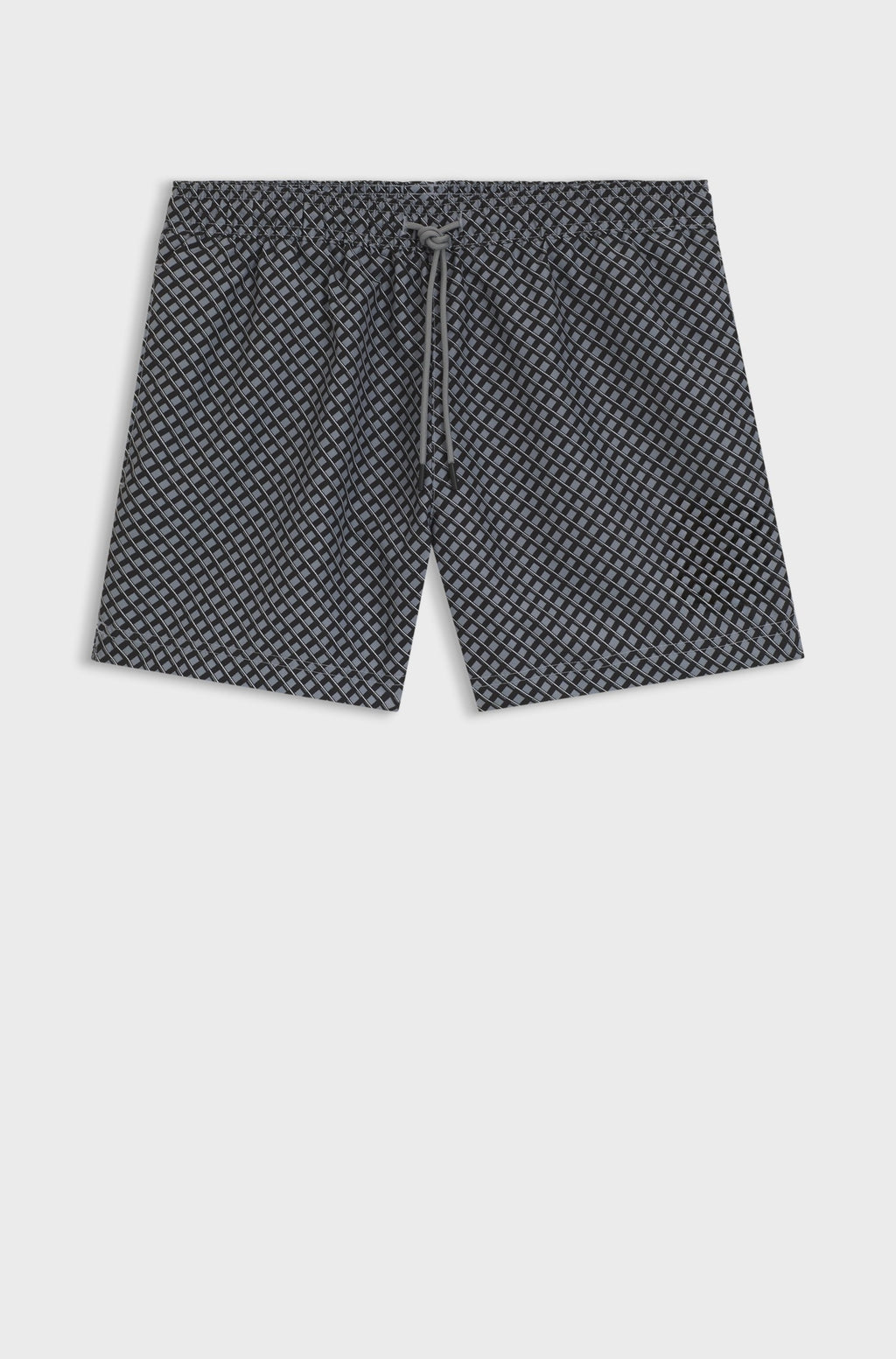 Quick-dry mini-print swim shorts with drawstring waist - Grey