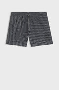 Quick-dry mini-print swim shorts with drawstring waist - Grey