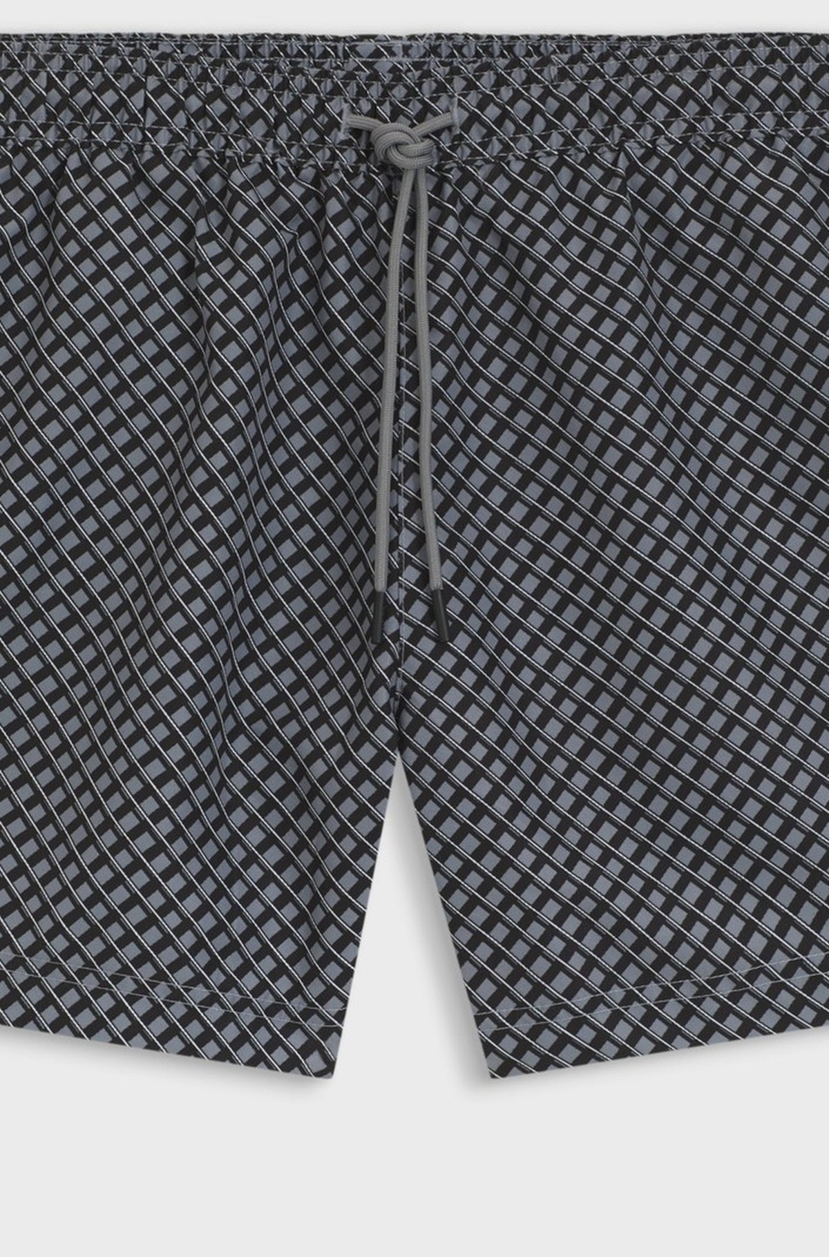 Quick-dry mini-print swim shorts with drawstring waist - Grey