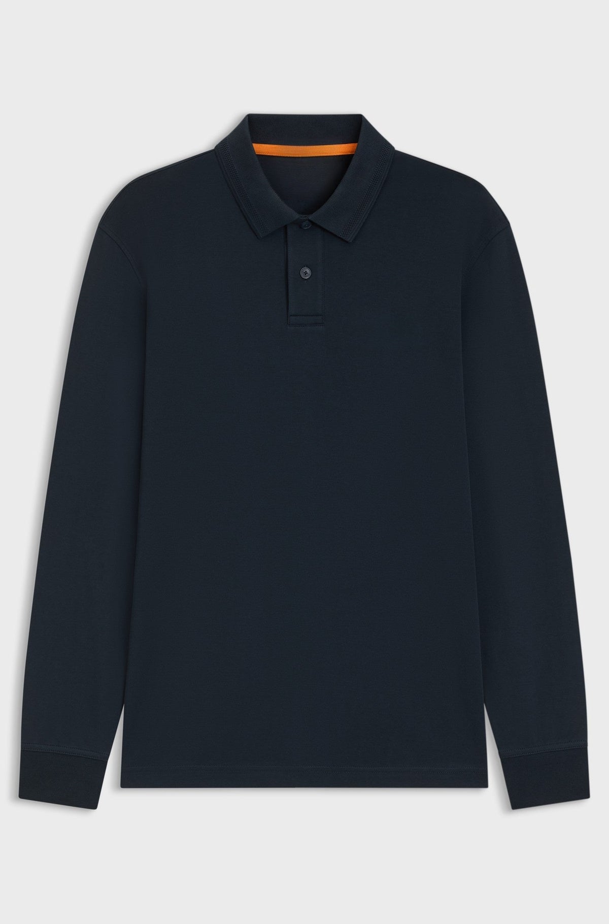 Long-sleeved polo shirt in cotton with logo detail - Dark Blue