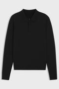 Slim-fit knit polo - Black