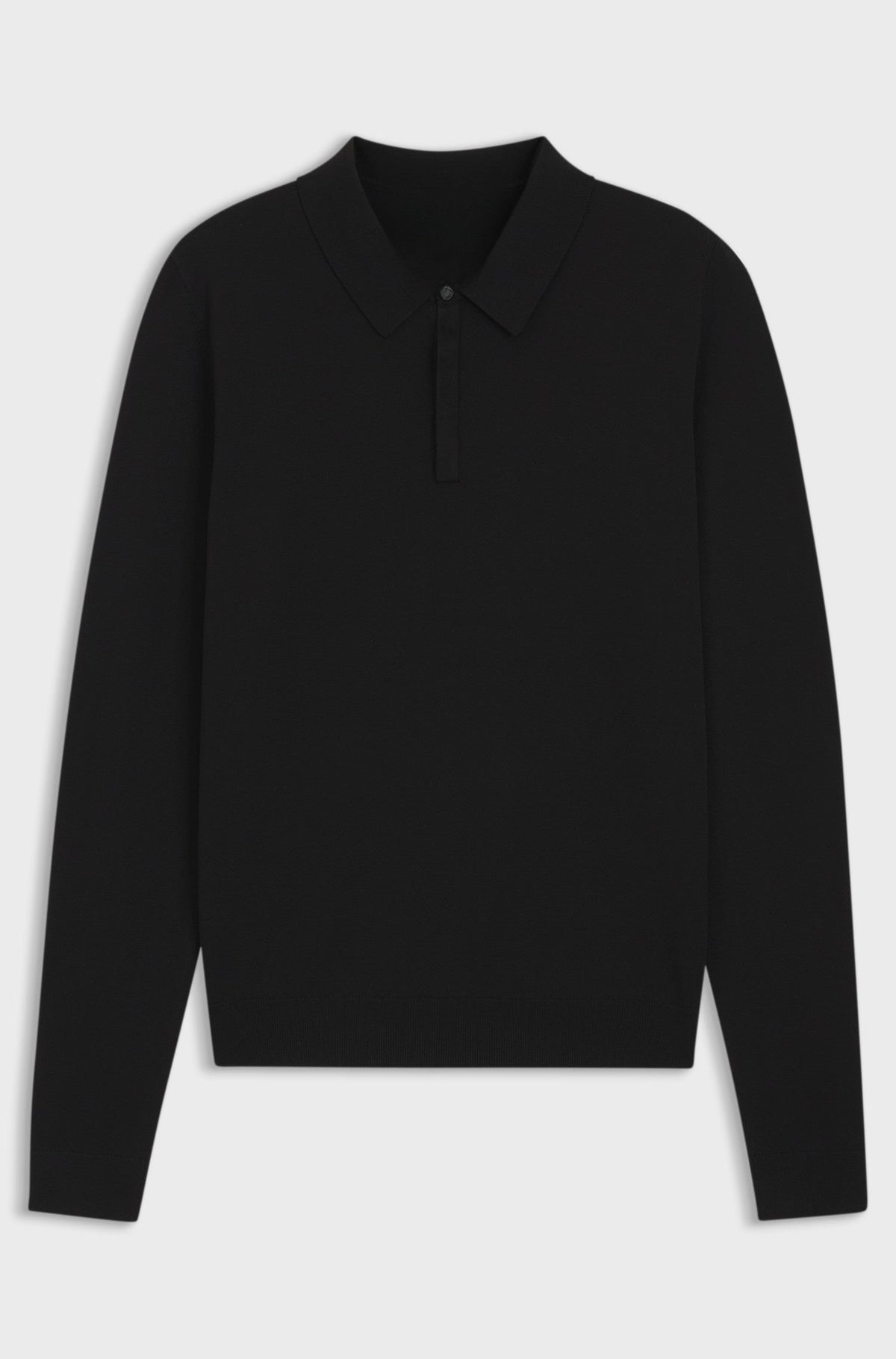 Slim-fit knit polo - Black