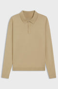 Slim-fit knit polo - Beige