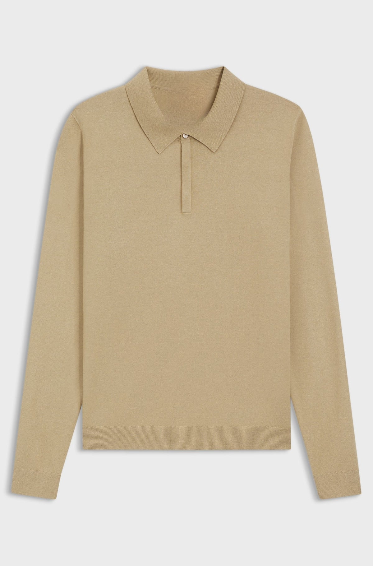 Slim-fit knit polo - Beige