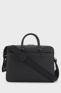 Faux-leather document case with zip closure - Black