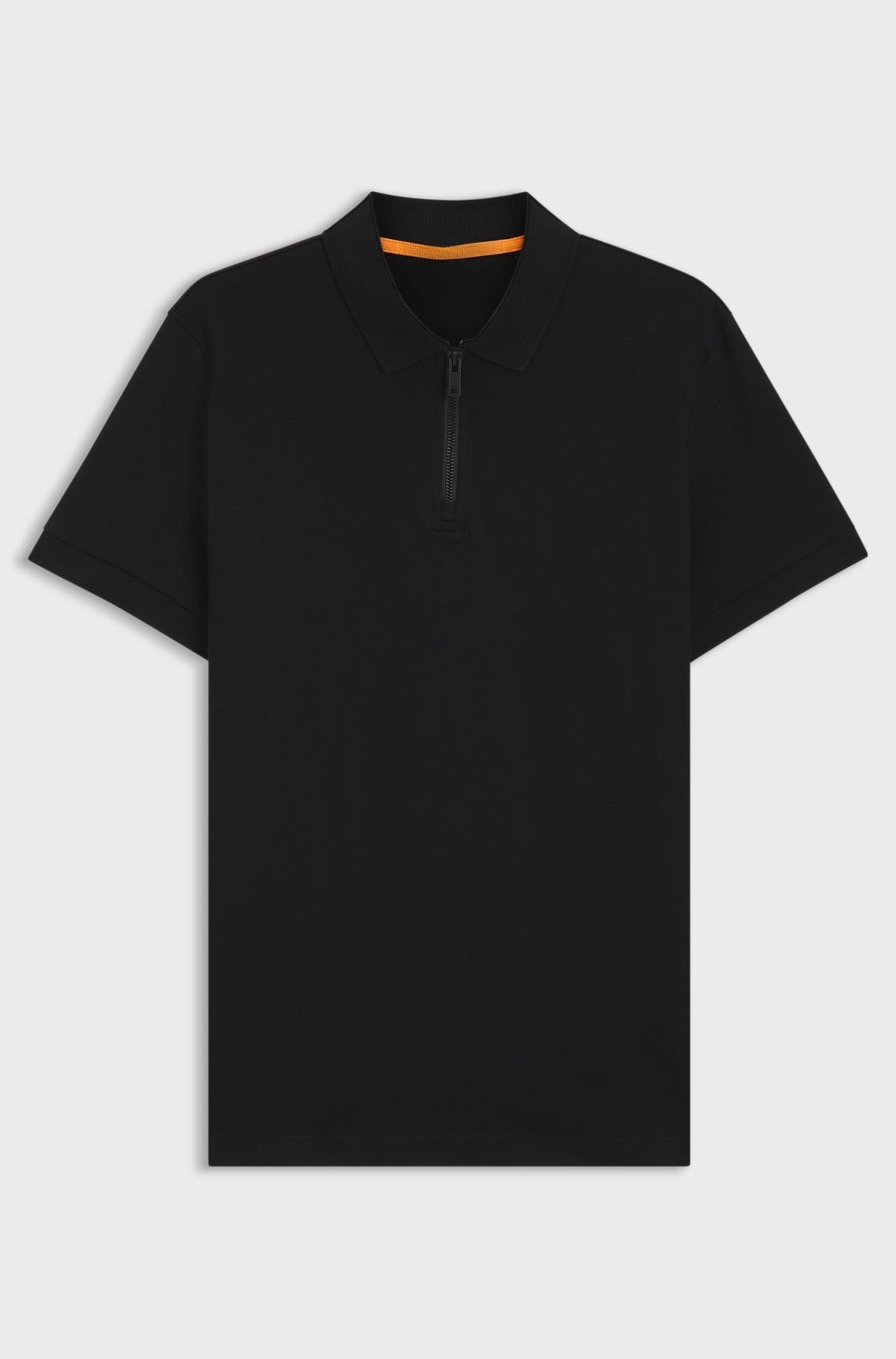 Stretch-cotton slim-fit polo shirt with logo patch - Black