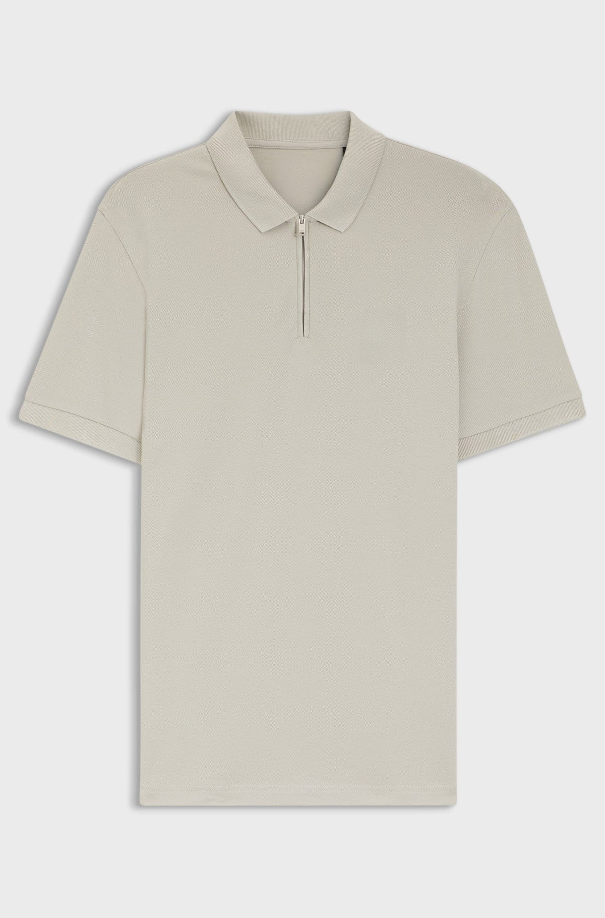 Stretch-cotton slim-fit polo shirt with logo patch - Light Beige
