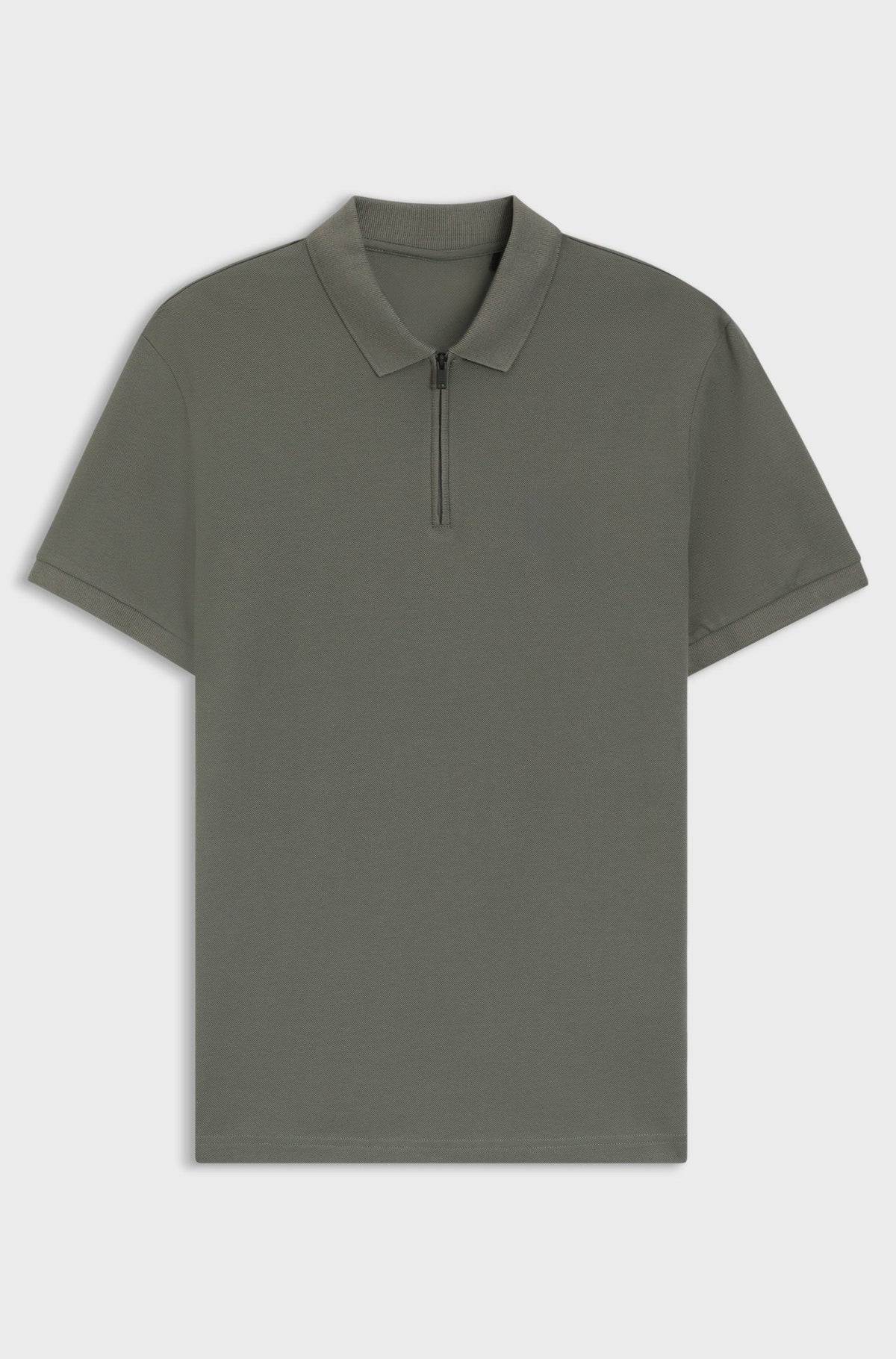 Stretch-cotton slim-fit polo shirt with logo patch - Grey