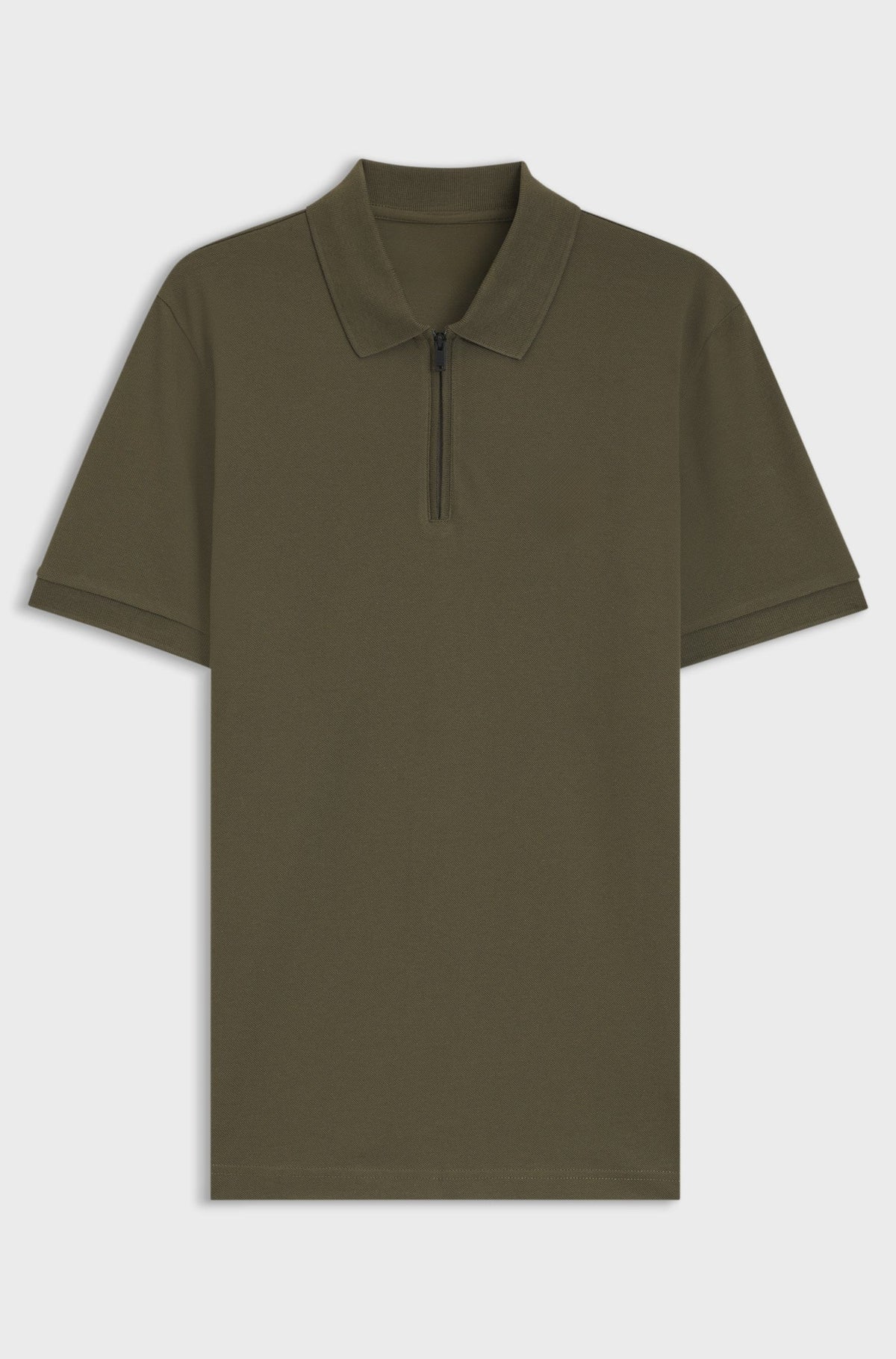 Stretch-cotton slim-fit polo shirt with logo patch - Olive