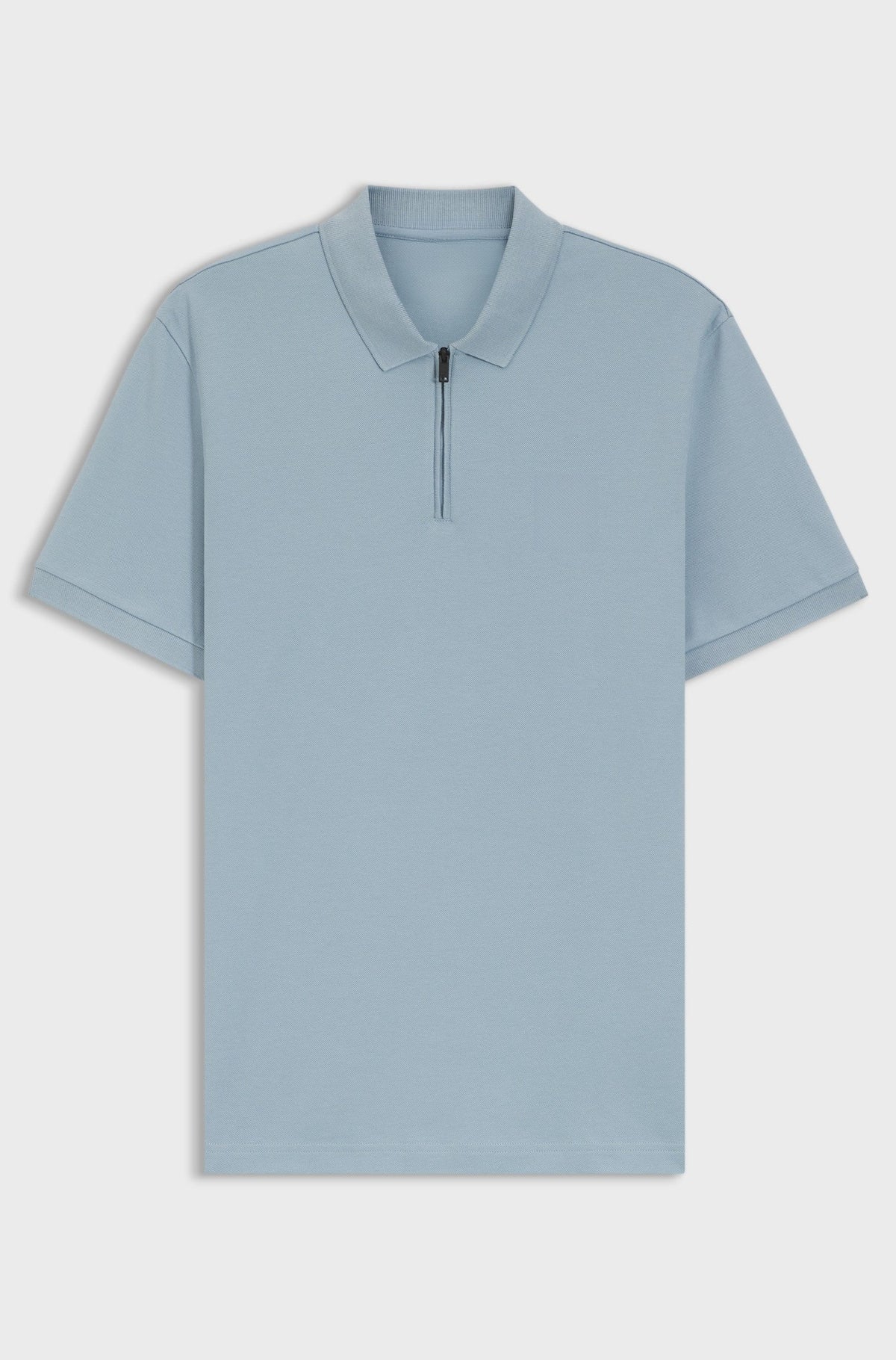 Stretch-cotton slim-fit polo shirt with logo patch - Light Blue