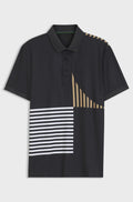 Paddy Active stretch-jersey polo shirt with digital print - Black