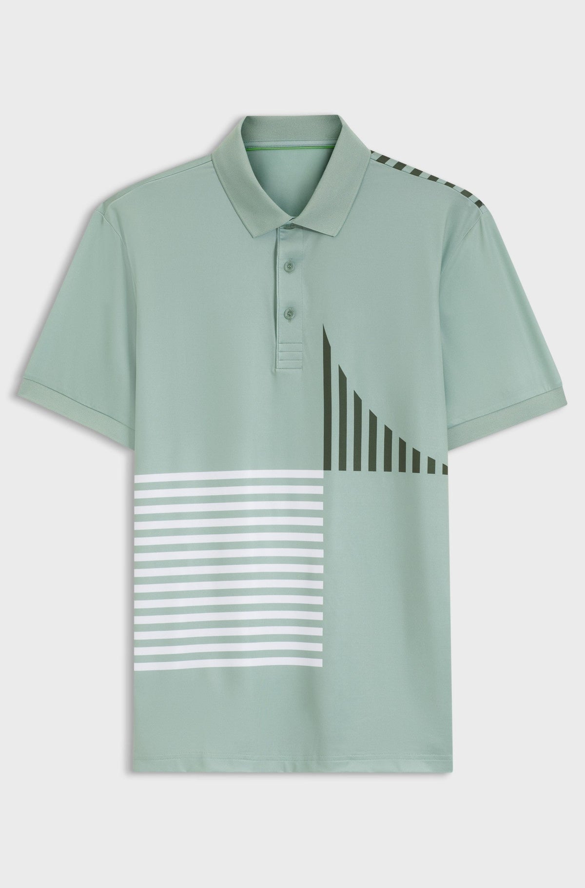Paddy Active stretch-jersey polo shirt with digital print - Light Green