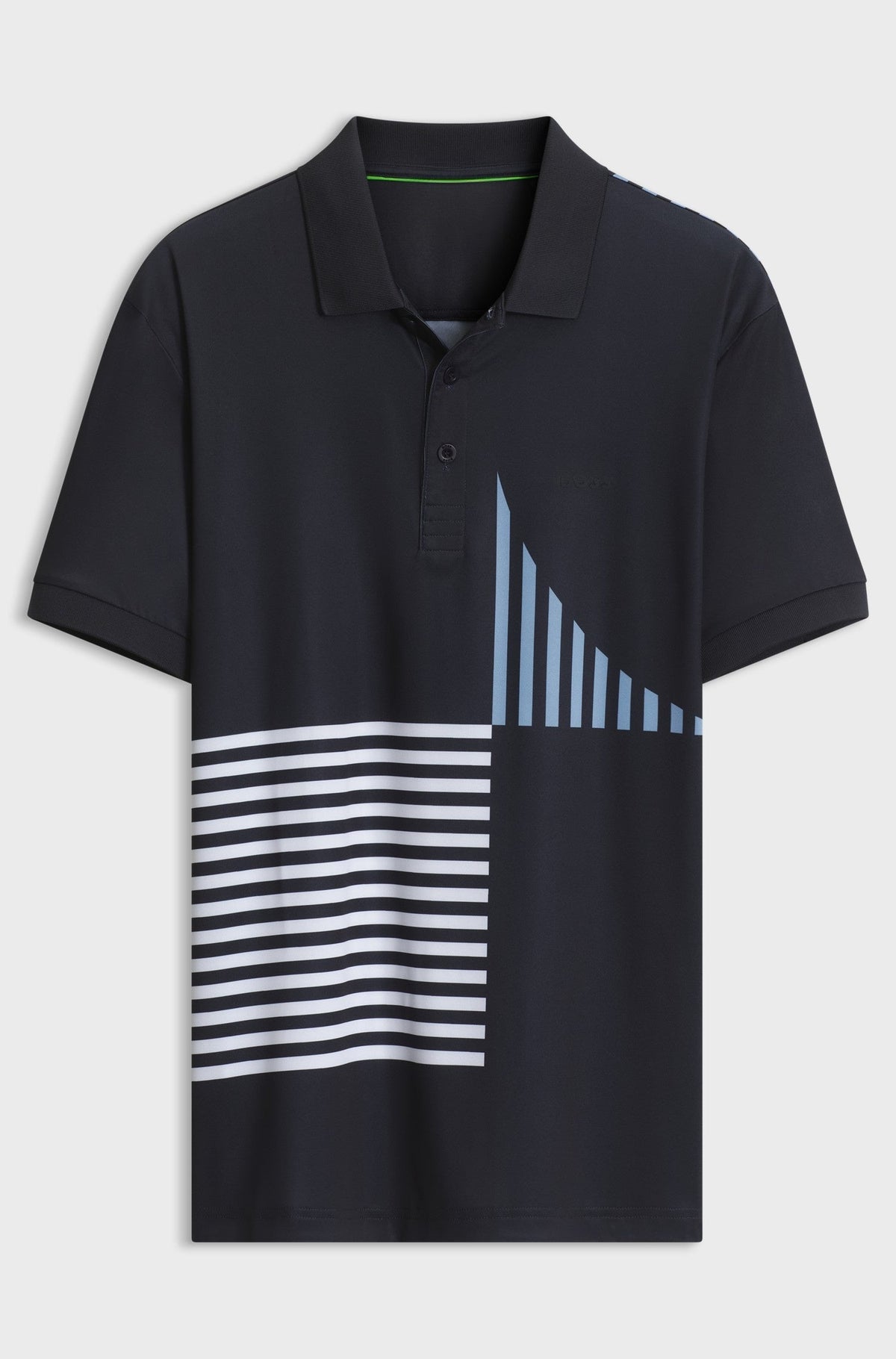 Paddy Active stretch-jersey polo shirt with digital print - Dark Blue