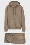 Soft cotton tracksuit set with kangaroo pocket - Beige