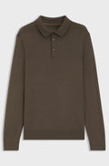 Knit polo sweater - Dark Brown