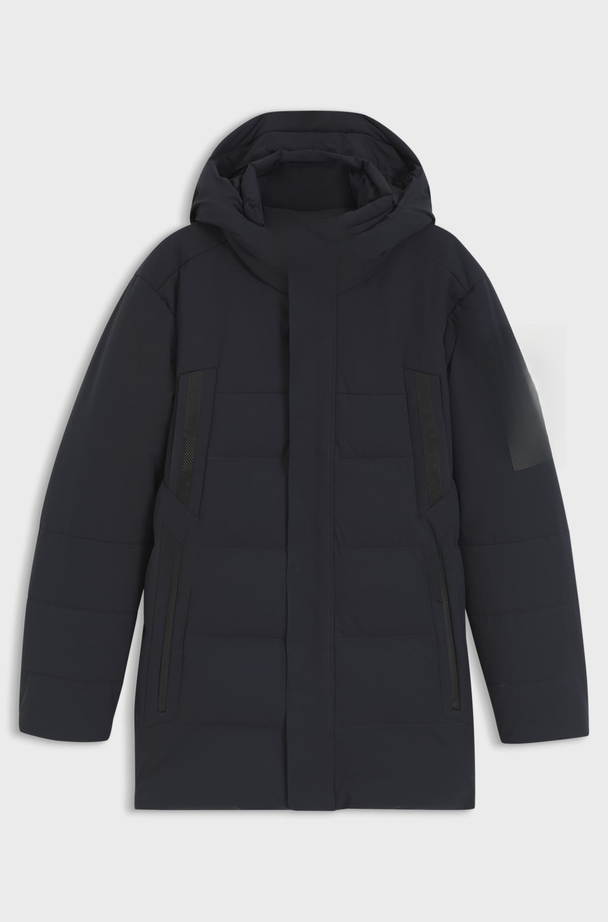 Hard-wearing hooded down parka in water-repellent ripstop - Dark Blue