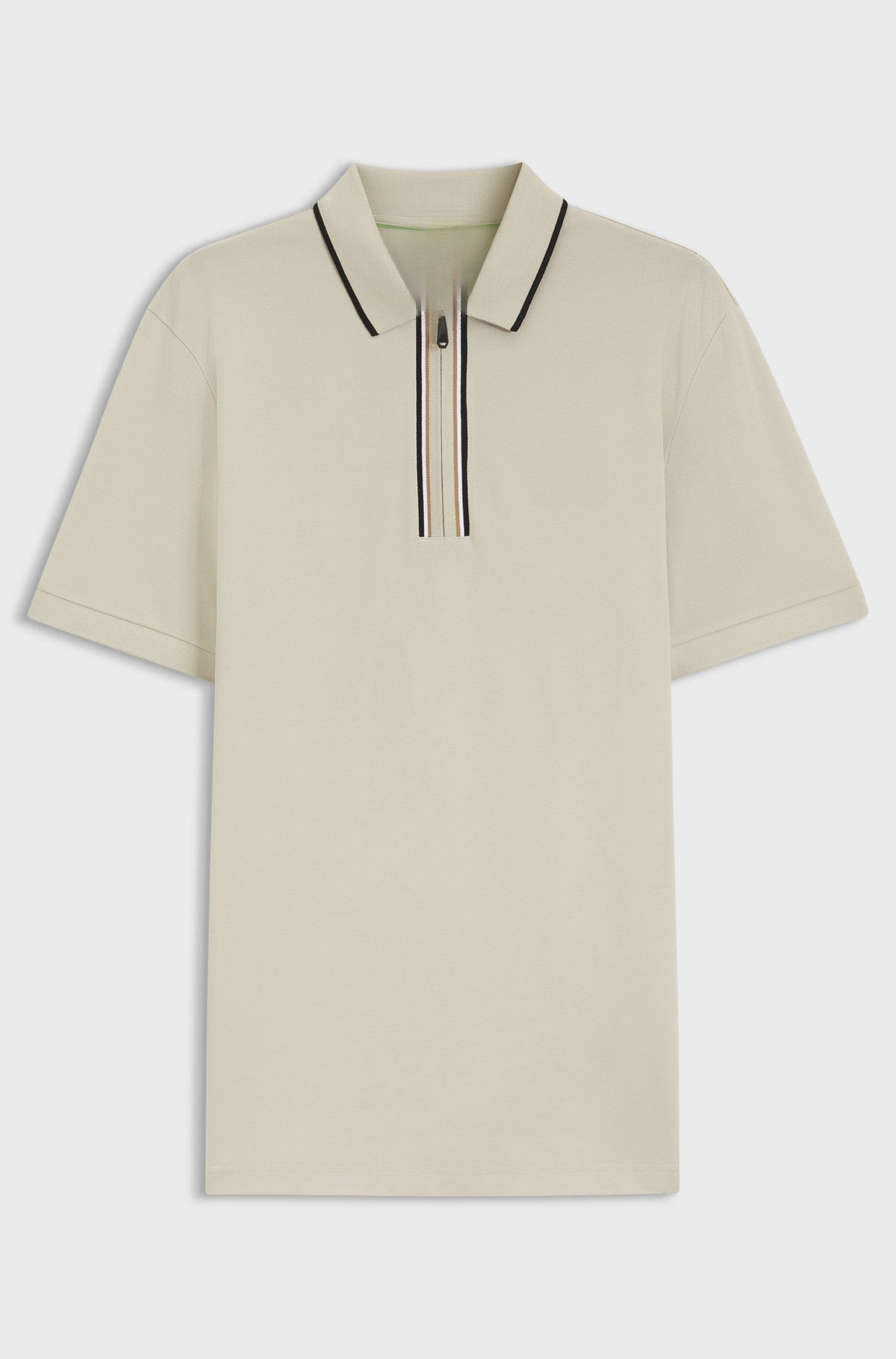 Active Slim-fit polo shirt in moisture-wicking stretch cotton - Light Beige