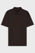 Polo shirt in mercerised cotton with Double B monogram - Dark Brown