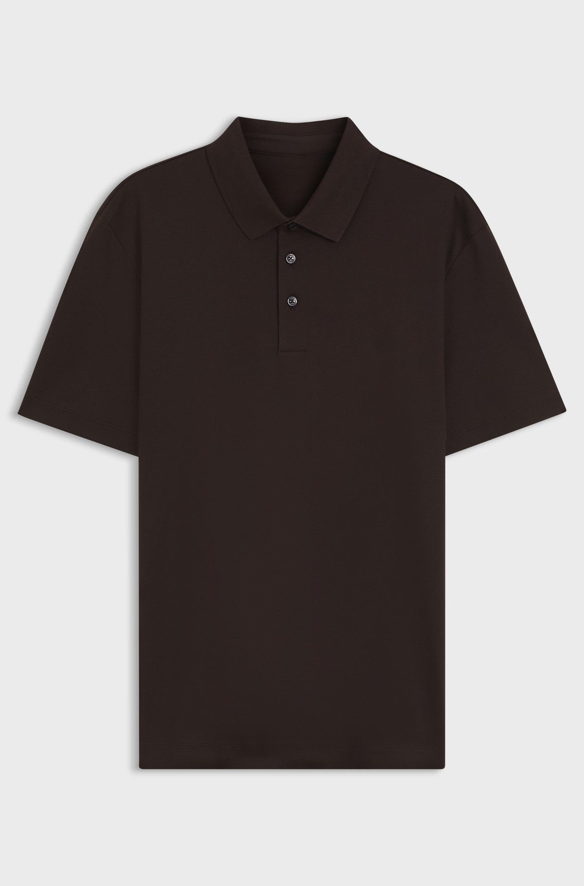 Polo shirt in mercerised cotton with Double B monogram - Dark Brown