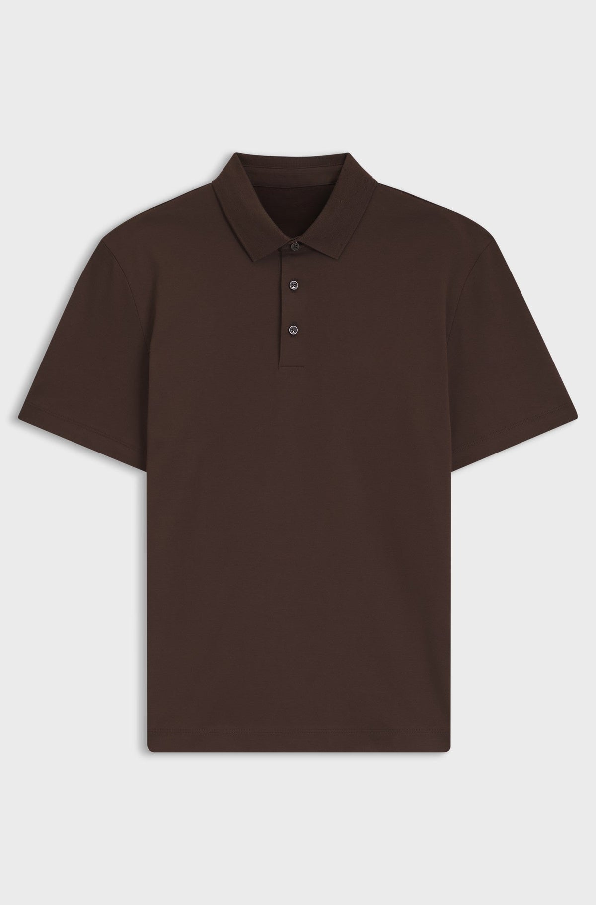Polo shirt in mercerised cotton with Double B monogram - Dark Brown