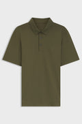 Polo shirt in mercerised cotton with Double B monogram - Olive