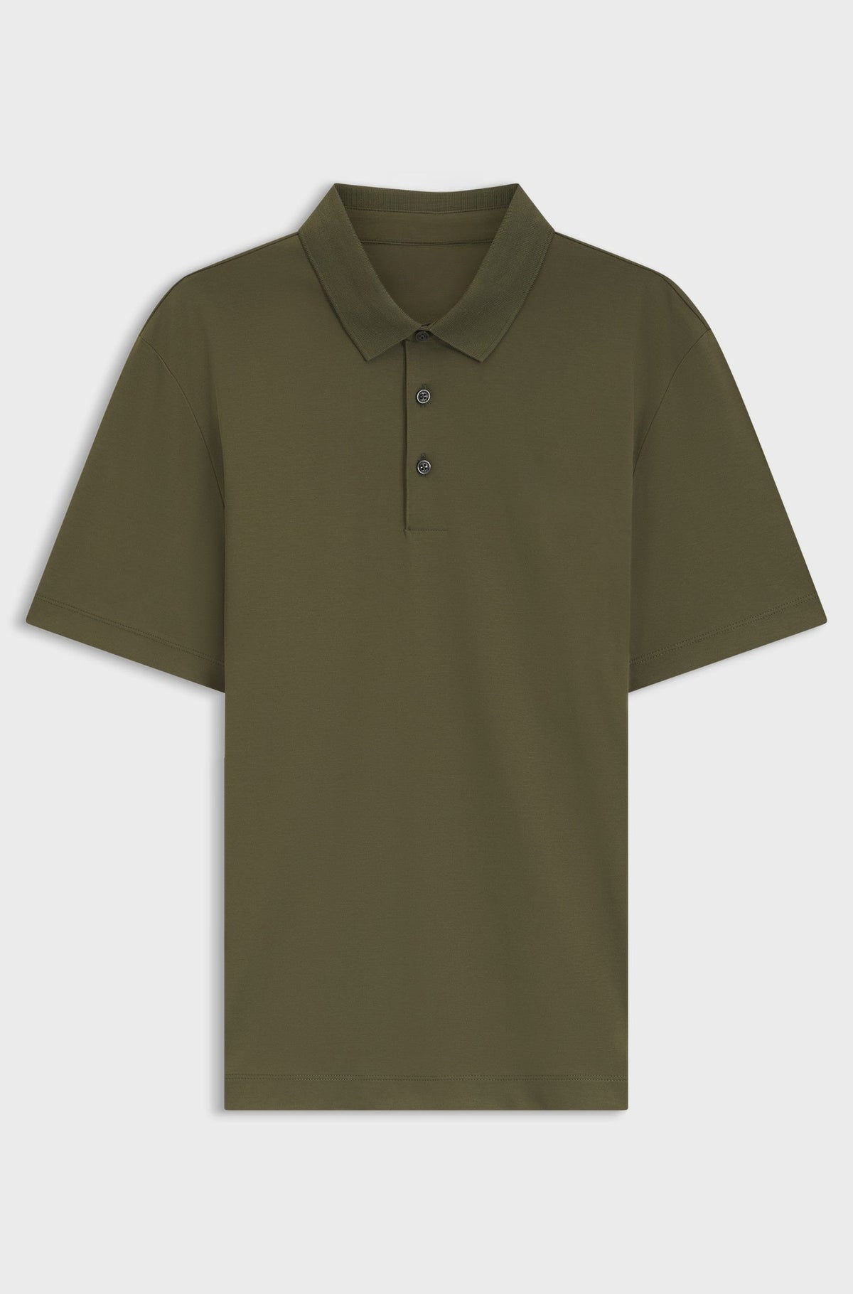 Polo shirt in mercerised cotton with Double B monogram - Olive