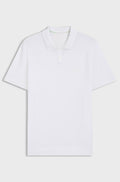 Cotton-blend knit polo with bodymapping structure - White