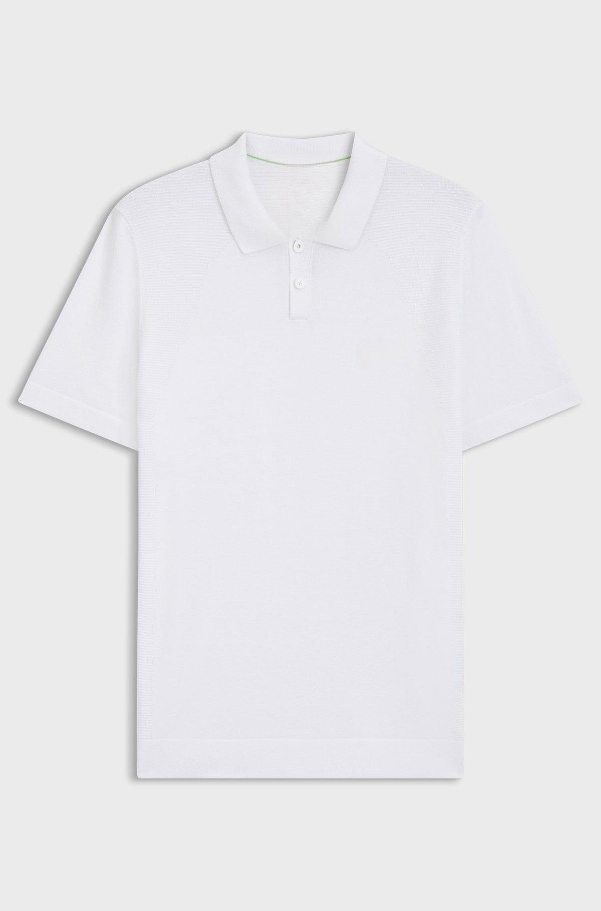 Cotton-blend knit polo with bodymapping structure - White