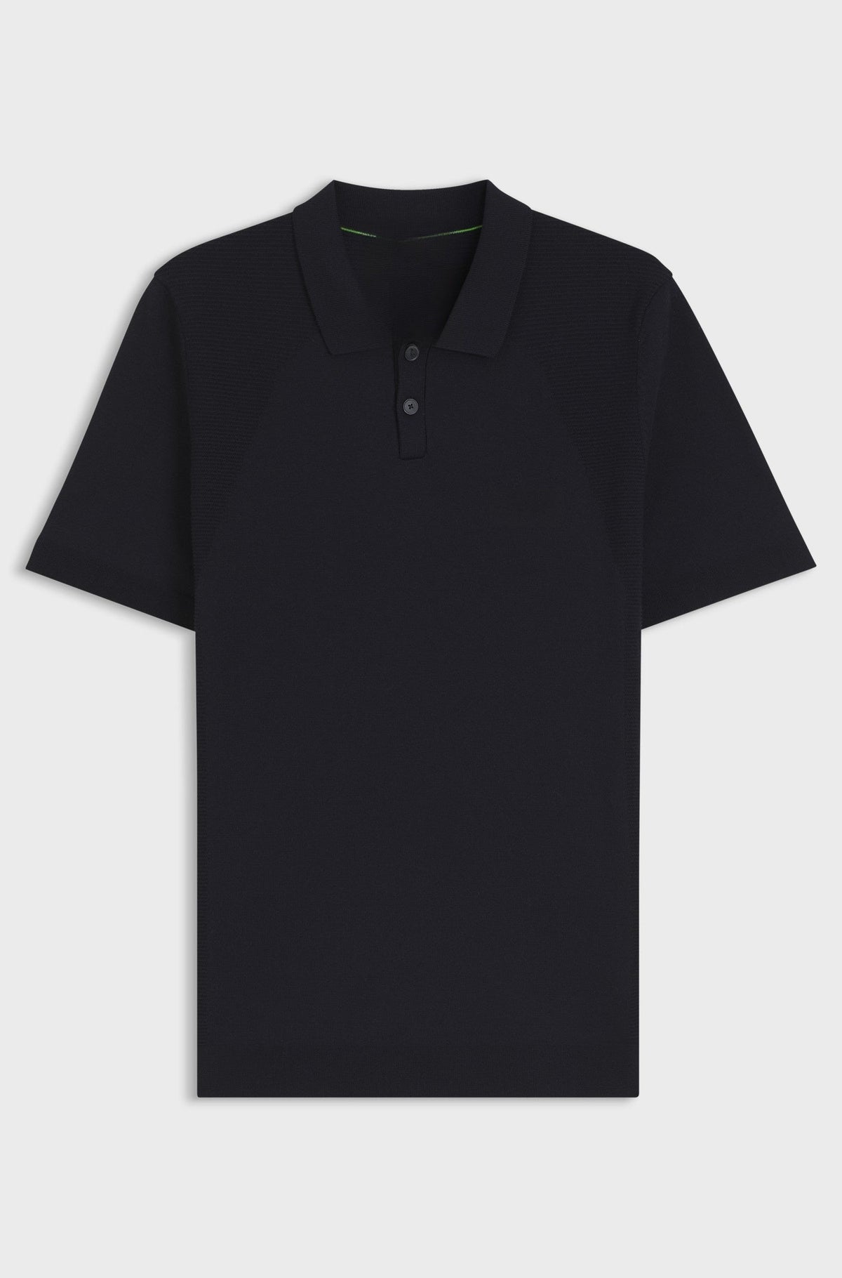 Cotton-blend knit polo with bodymapping structure - Dark Blue