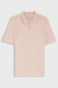 Cotton-blend knit polo with bodymapping structure - Light Orange