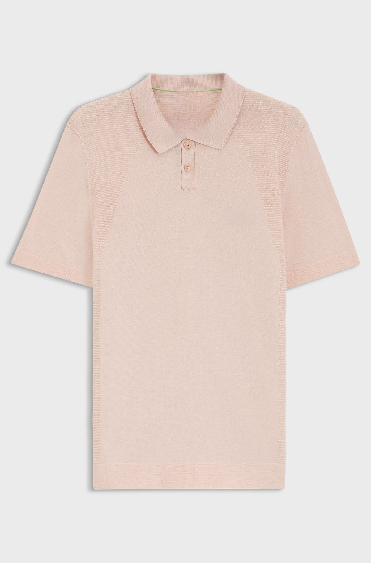 Cotton-blend knit polo with bodymapping structure - Light Orange