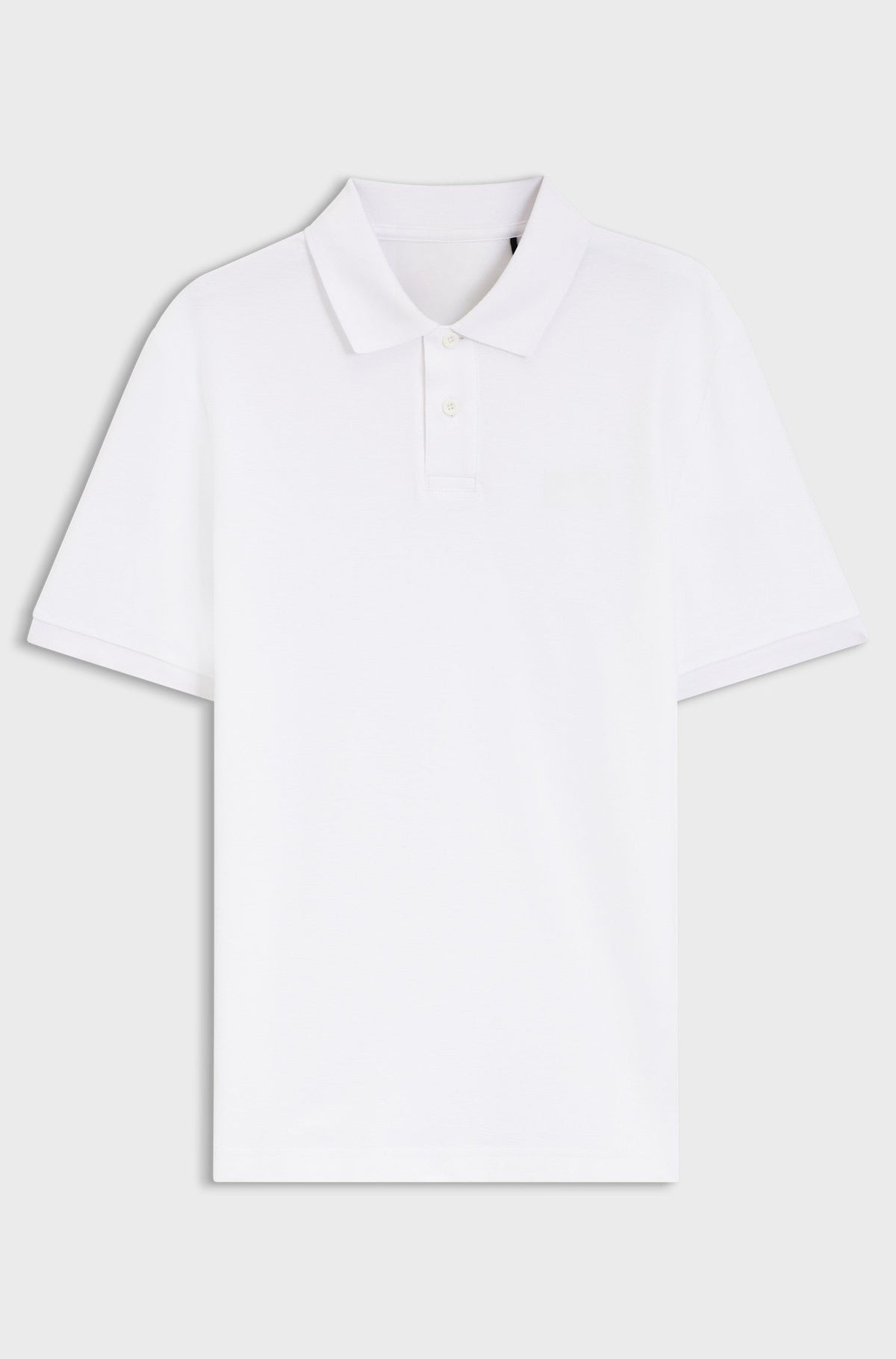 Regular-fit polo shirt in honeycomb-structured cotton piqué - White