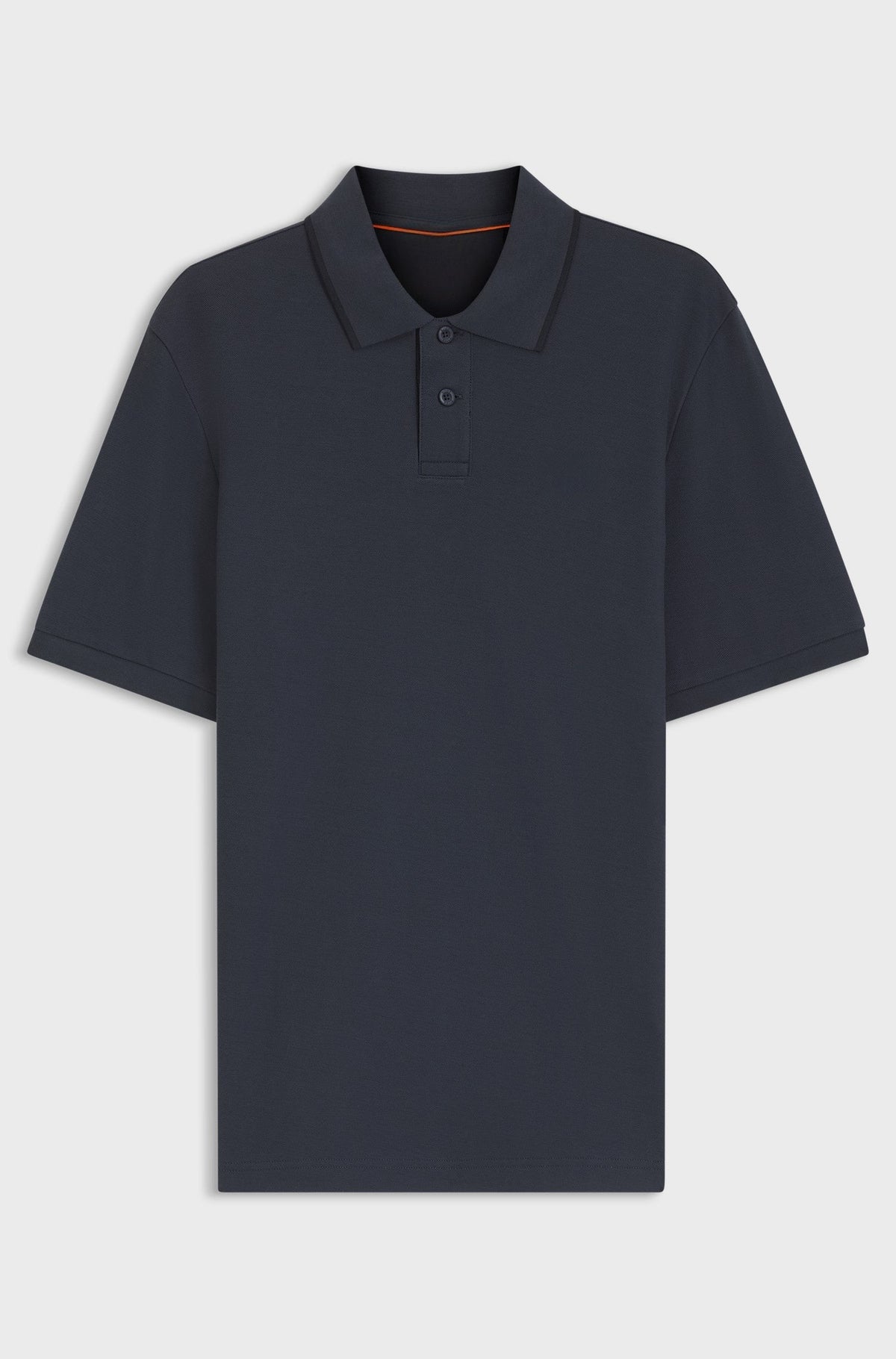 Regular-fit polo shirt in honeycomb-structured cotton piqué - Dark Blue