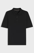Knit polo in virgin wool - Black