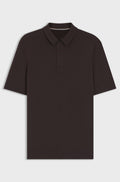 Knit polo in virgin wool - Dark Brown