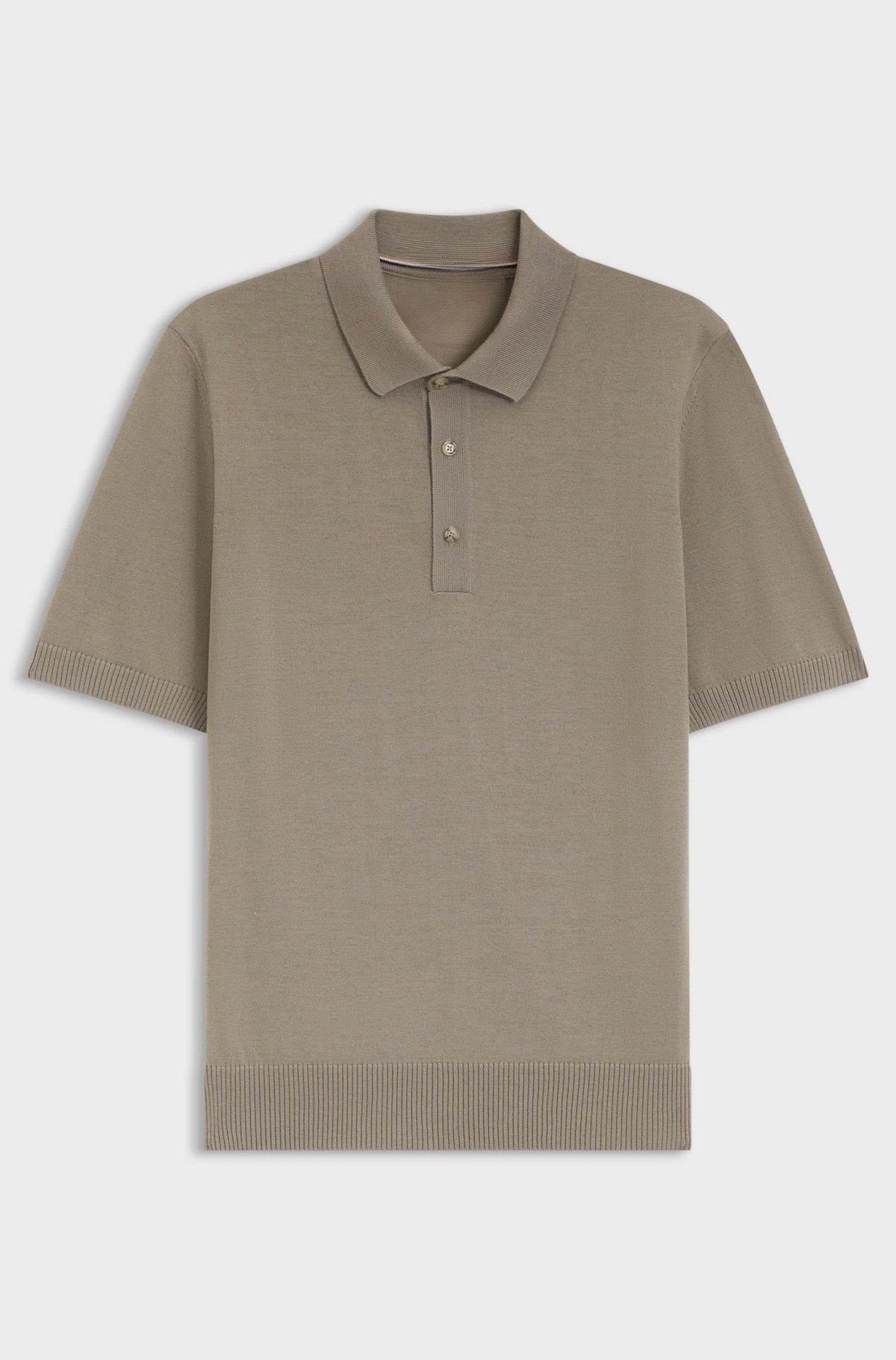 Knit polo in virgin wool - Brown