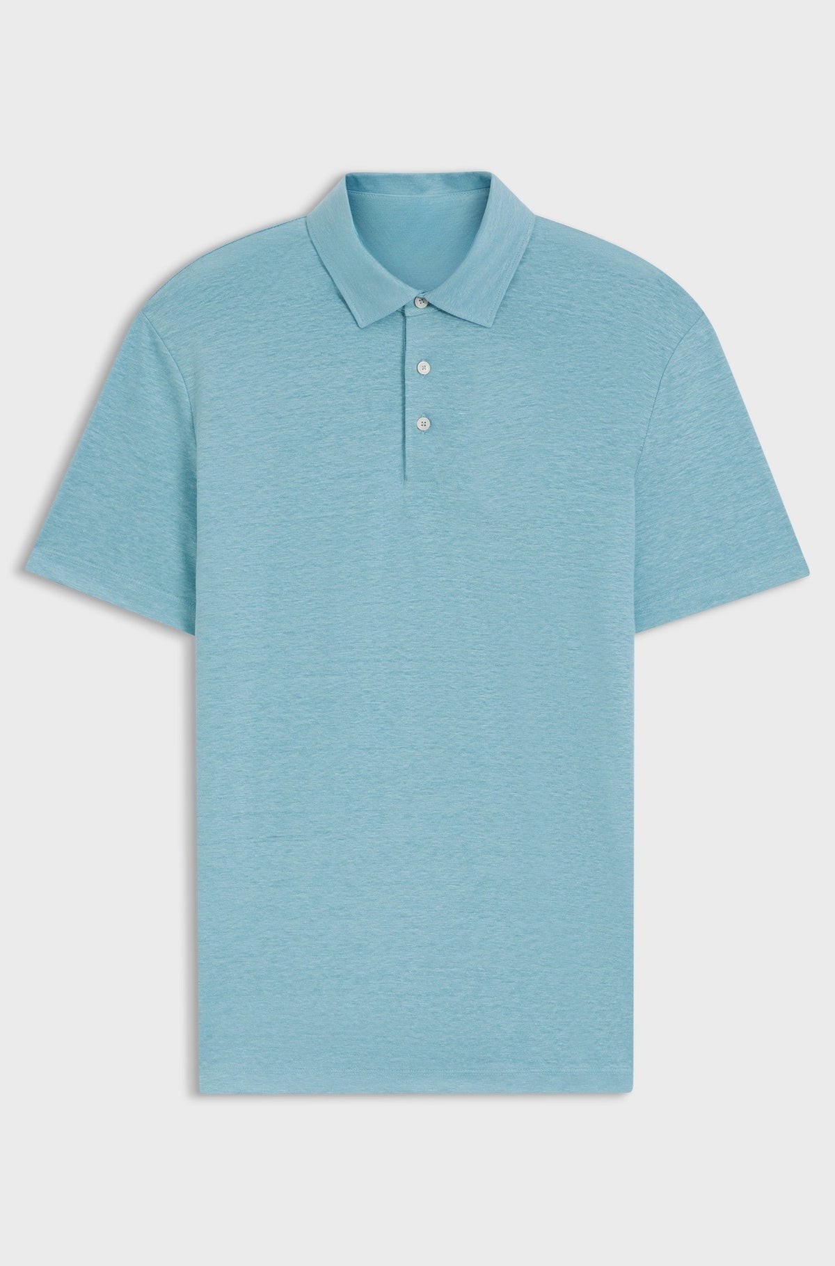 Polo shirt in linen - Light Blue