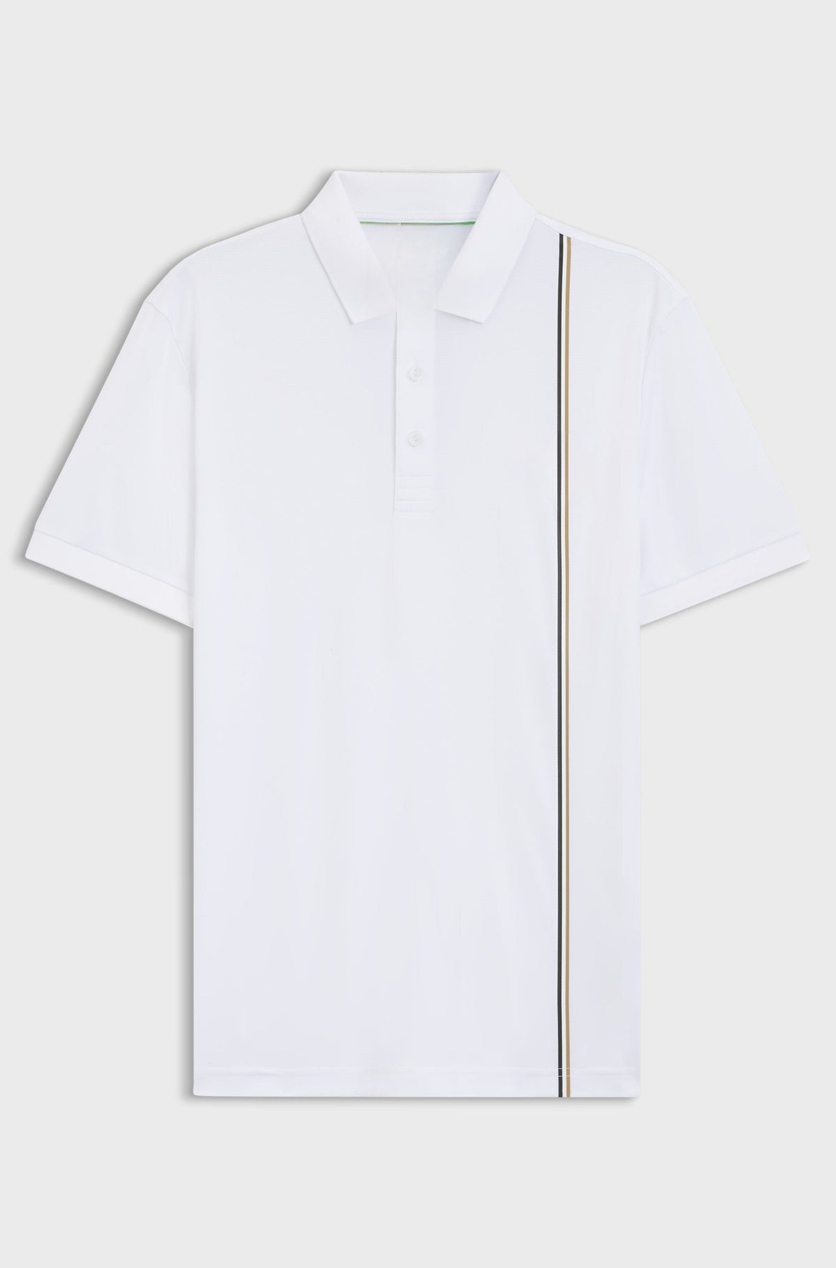 Active quick-dry polo shirt with signature stripe - Natural