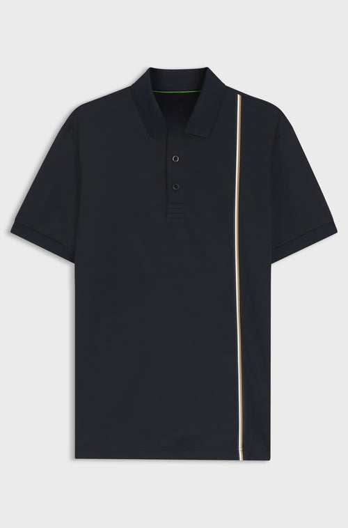 Active quick-dry polo shirt with signature stripe - Dark Blue