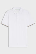Active Slim-fit polo shirt with embossed tennis-ball pattern - White