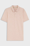 Cotton-piqué polo shirt with all-over print - Light Orange
