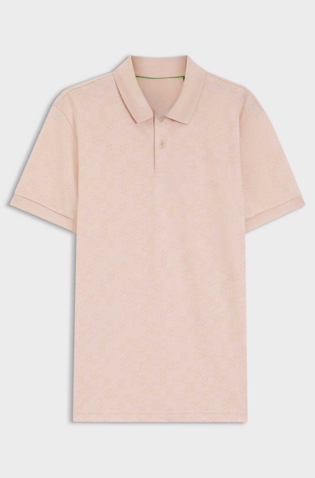 Cotton-piqué polo shirt with all-over print - Light Orange